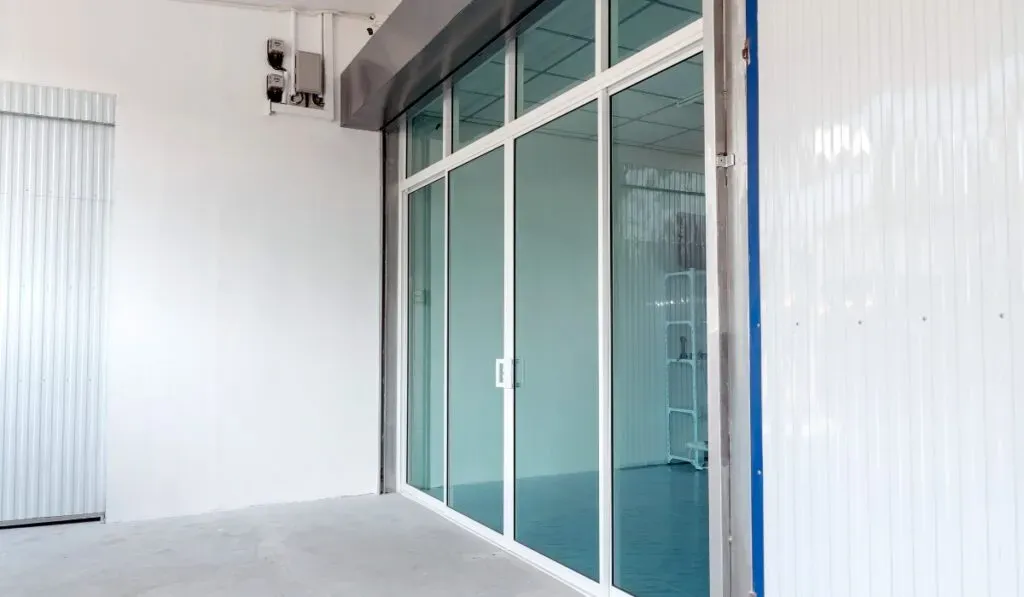 full view glass garage door modern facade